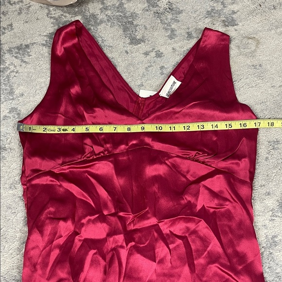NWT Semicouture Red Berry Satin Silk Maxi Dress Lingerie Slip Sz 40 - Picture 7 of 12